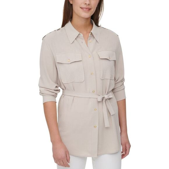 NWT Calvin Klein Belted Tunic Size L - Picture 1 of 11